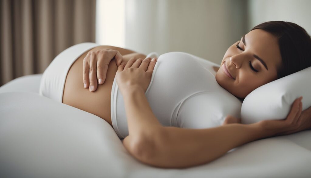 Pregnant woman receiving a relaxing prenatal massage