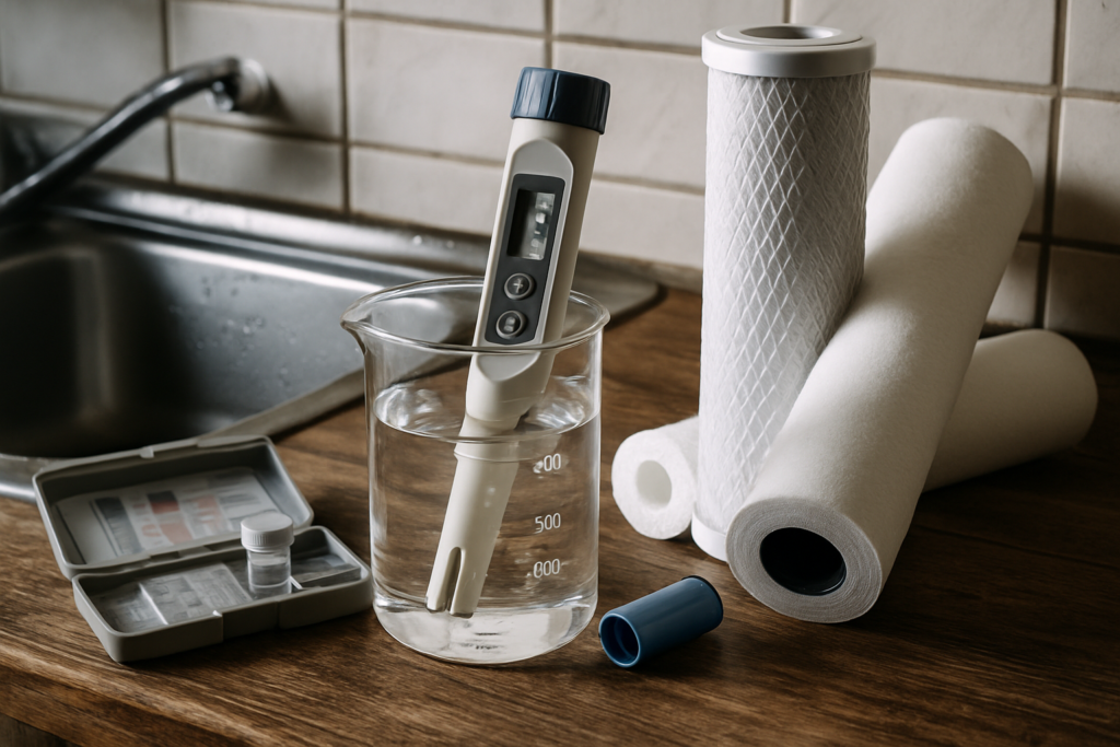 Illustration showing the connection between home water quality and personal health